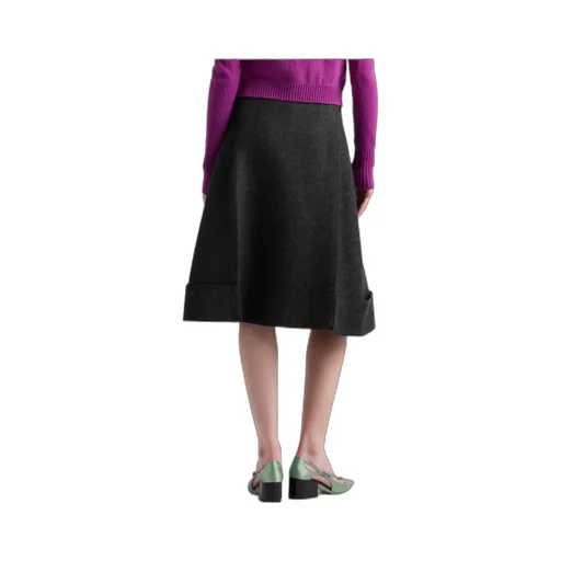 High-Waist Turn-Up Hem Skirt