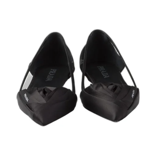 Logo Printed Cut-Out Detailed Ballerinas