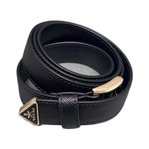 Saffiano Logo-Engraved Belt