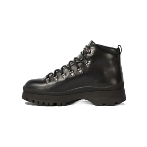 Logo Plaque Lace-Up Boots