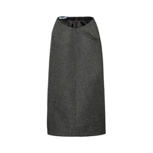 Mouliné High Waist Midi Skirt