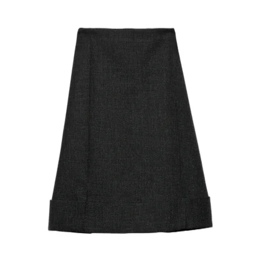 High-Waist Turn-Up Hem Skirt