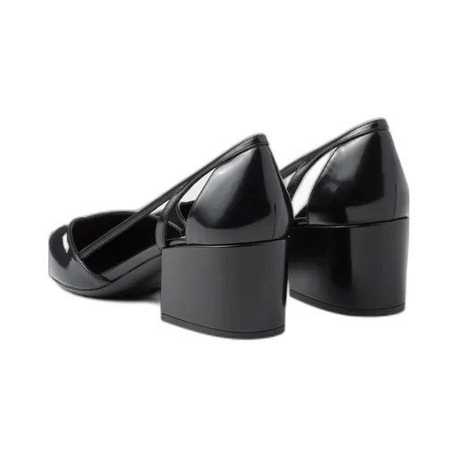 Brushed Leather Cut-Out Pumps