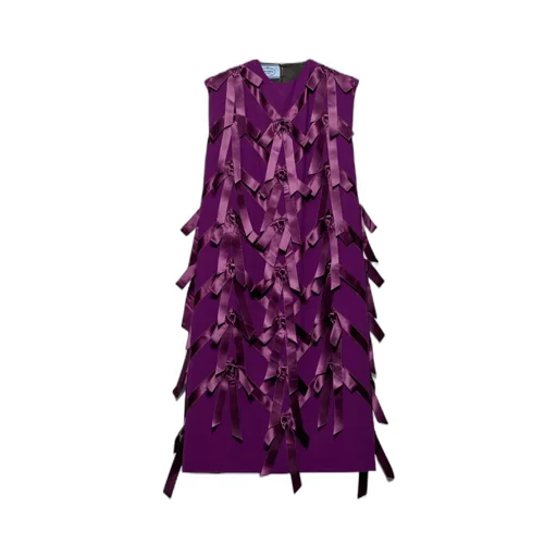 Bow Embellished Crewneck Dress