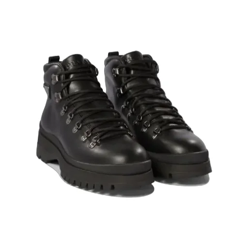Logo Plaque Lace-Up Boots