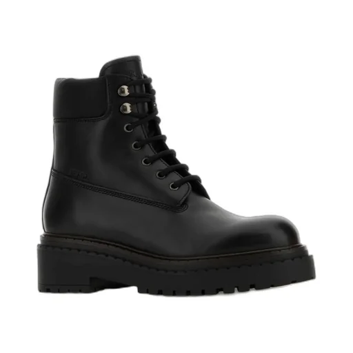 Logo Embossed Almond Toe Boots