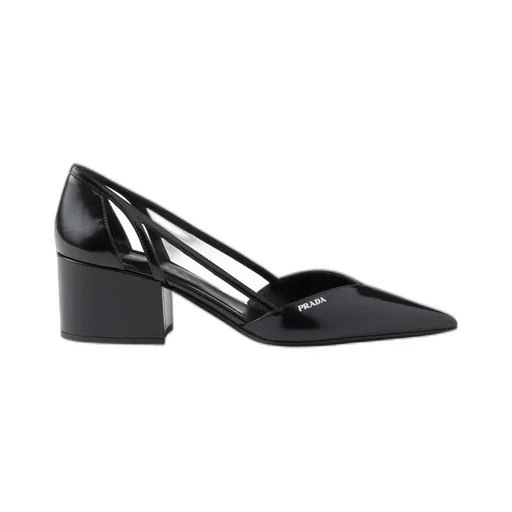 Brushed Leather Cut-Out Pumps
