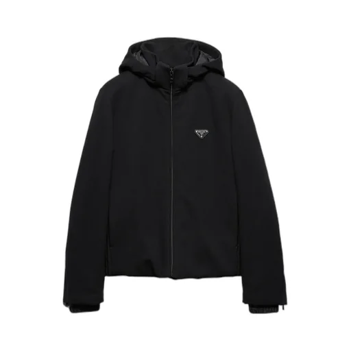 Logo Plaque Zip-Up Hooded Jacket