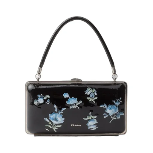 Printed Patent Leather Clutch
