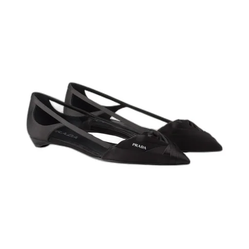 Logo Printed Cut-Out Detailed Ballerinas