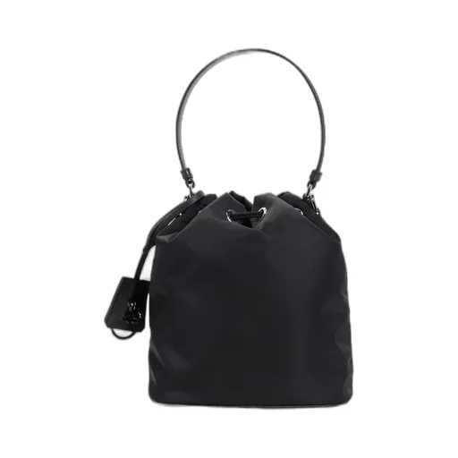 Re-Nylon Logo Plaque Bucket Bag