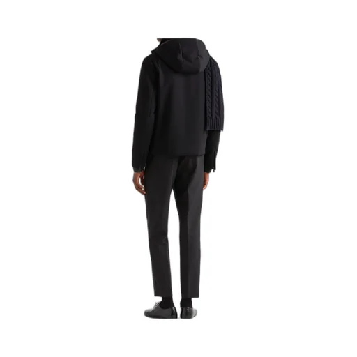 Logo Plaque Zip-Up Hooded Jacket