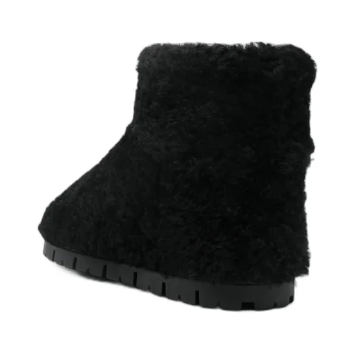 Triangle Logo Shearling Ankle Boots