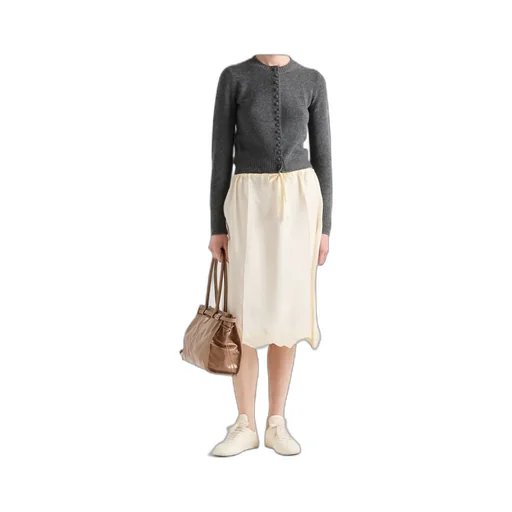 Embroidered Silk Habutai Skirt
