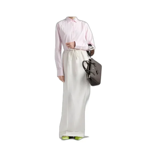 High Waist Logo Embroidered Maxi Skirt