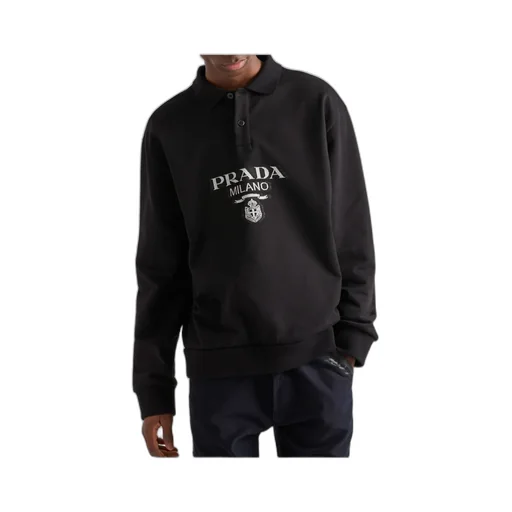Long-Sleeved Cotton Polo Shirt