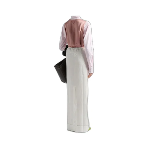 High Waist Logo Embroidered Maxi Skirt