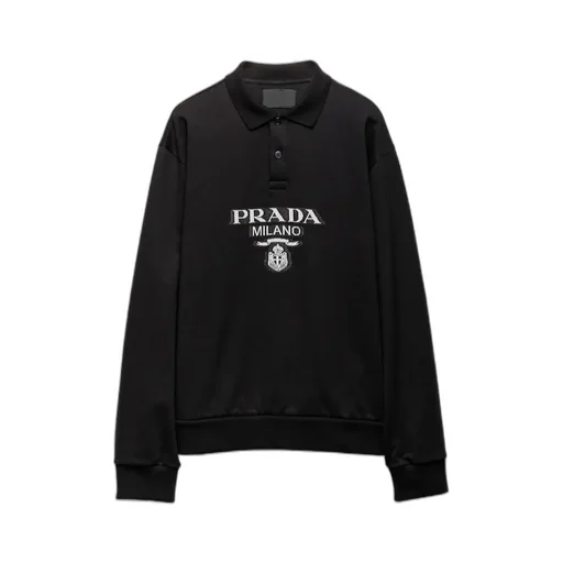 Long-Sleeved Cotton Polo Shirt