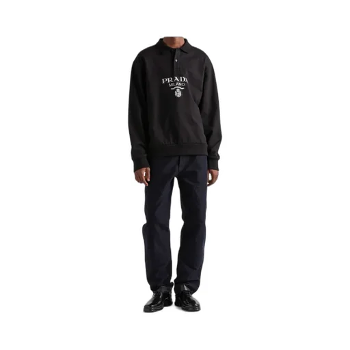 Long-Sleeved Cotton Polo Shirt