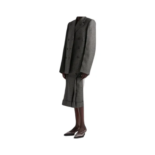 Mouliné Wool Midi-Skirt
