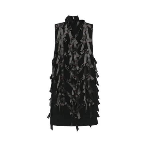 Bow-Appliqué Midi Dress