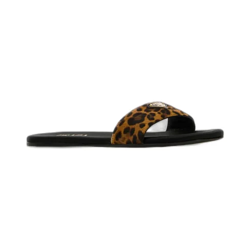 Triangle-Logo Slip-On Sandals
