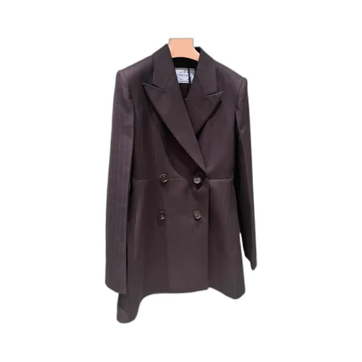 Double-Breasted Flared-Hem Blazer