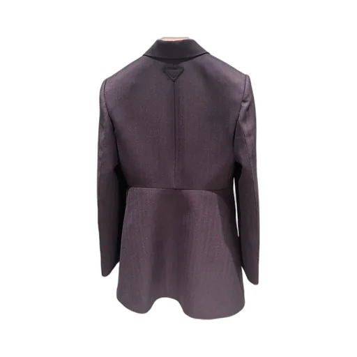 Double-Breasted Flared-Hem Blazer