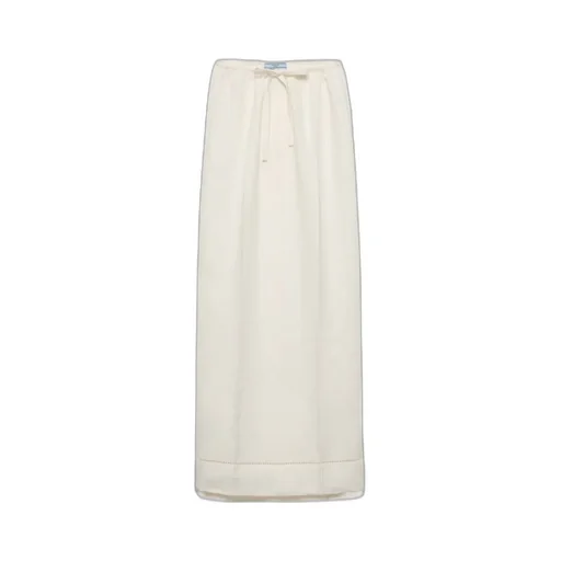 High Waist Logo Embroidered Maxi Skirt