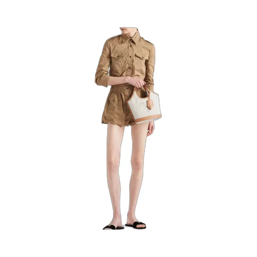 Crinkled Button-Up Poplin Shirt