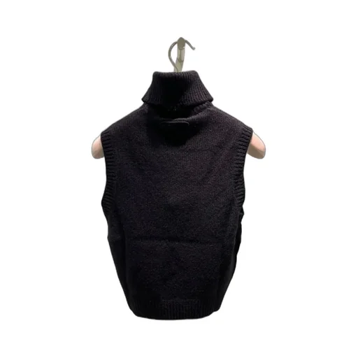 Roll-Neck Sleeveless Knitted Vest