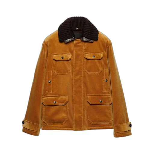 Long-Sleeved Corduroy Shirt Jacket