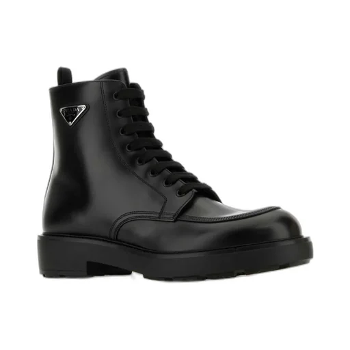Logo Plaque Laced Boots