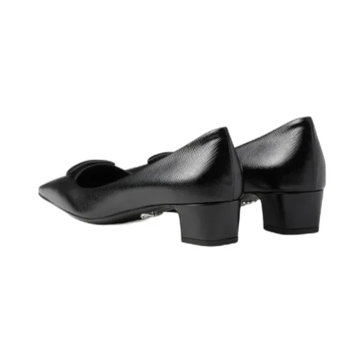 Triangle-Logo Square-Toe Pumps