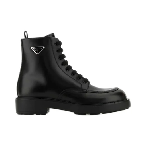 Logo Plaque Laced Boots