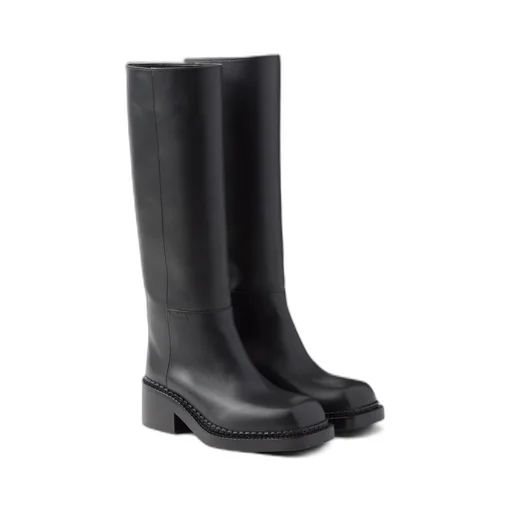 Square-Toe Knee-High Boots
