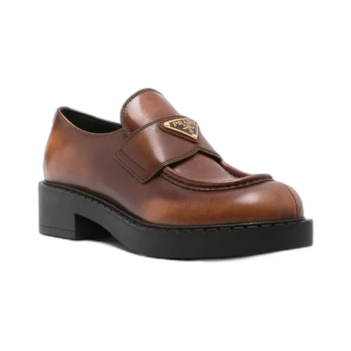 Triangle-Logo Slip-On Loafers
