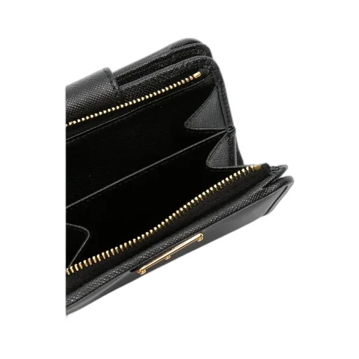 Enamel Triangle-Logo Bi-Fold Wallet