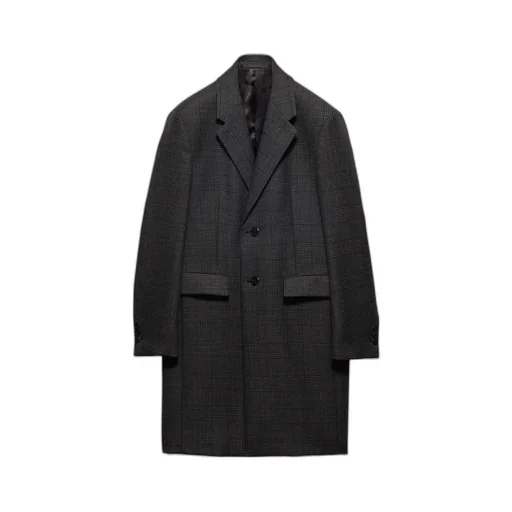 Checked Single-Breasted Coat