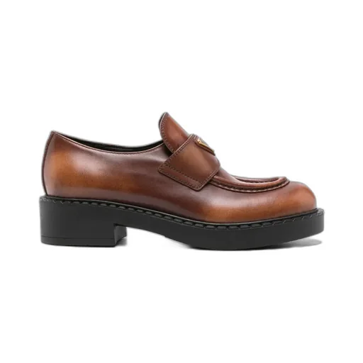 Triangle-Logo Slip-On Loafers