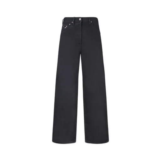 Logo-Triangle Wide-Leg Selvedge Jeans