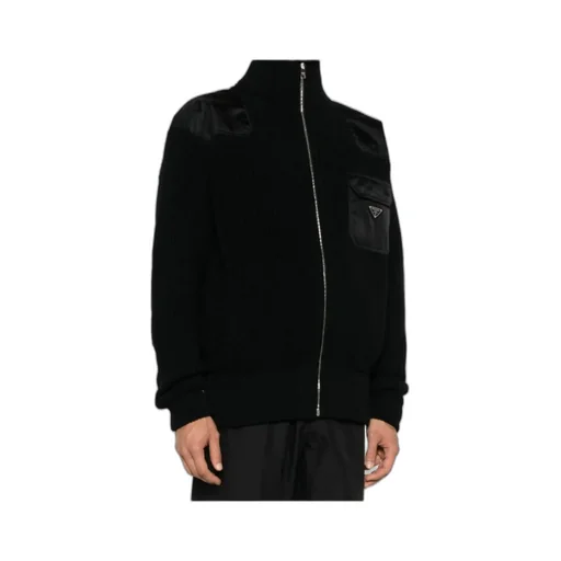 Zip-Up High Neck Cardigan