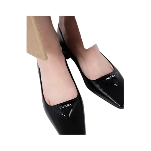 Triangle-Logo Square-Toe Pumps