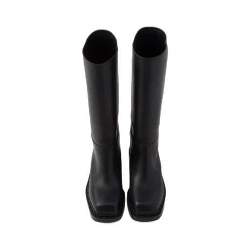 Square-Toe Knee-High Boots