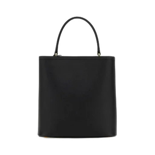 Double Saffiano Logo Plaque Tote Bag