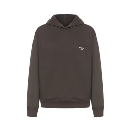 Triangle-Logo Long-Sleeved Hoodie