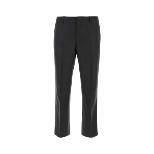 Flannel Wool Straight-Leg Trousers