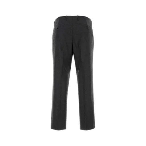 Flannel Wool Straight-Leg Trousers