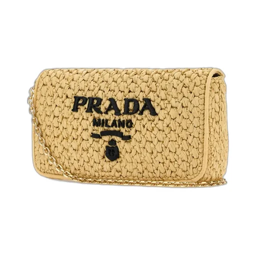 Logo-Embroidered Chain-Linked Crochet Shoulder Bag