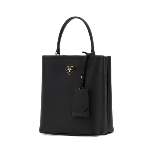 Double Saffiano Logo Plaque Tote Bag